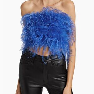 Lamarque Zaina feather bustier cobalt medium new with tags